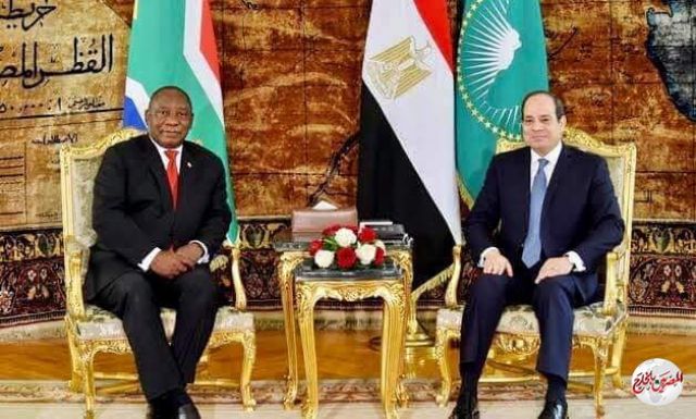 الرئيس السيسي يناقش تليفونياً مع رئيس جنوب افريقيا ملف سد النهضة والقضية الليبية