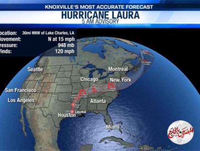 "وكالات": الإعصار "لورا" يضرب سواحل ولاية لويزيانا الأمريكية