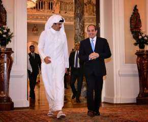 الرئيس  السيسي يؤكد على ان زيارة الأمير تميم تجسد ما تشهده العلاقات المصرية القطرية من تقدم
