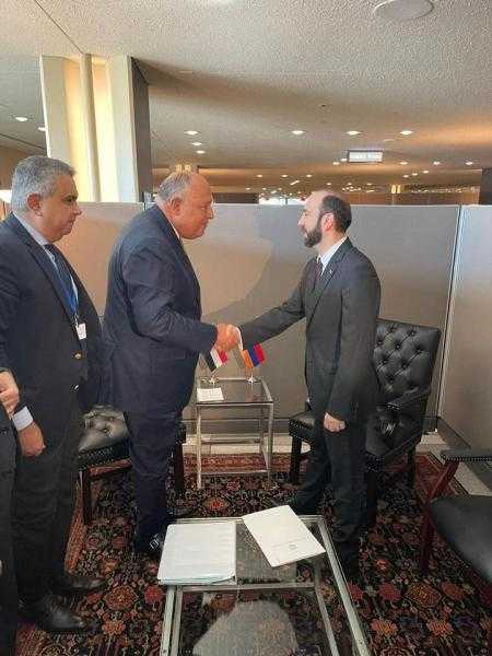 وزير الخارجية يناقش مع نظيره الأرميني تطوير العلاقات الثنائية