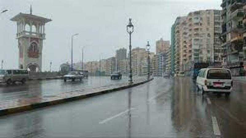أمطار غزيرة على الإسكندرية وموجة من الرعد تزامنا مع نوة ”انواء الشمس الصغيرة”
