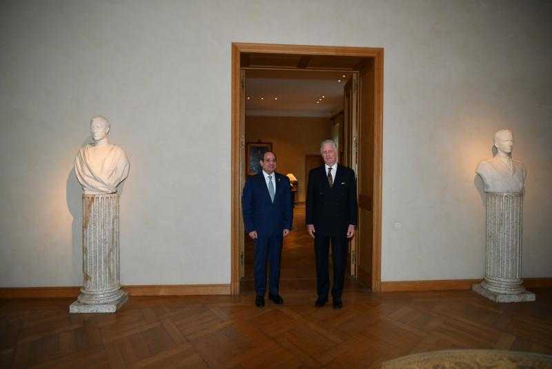 الرئيس السيسي يصل القصر الملكى البلجيكي للقاء الملك فليب