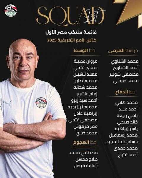 منتخب مصر يعلن قائمة معسكر ديسمبر  استعدادا لبطولة أمم أفريقيا ٢٠٢٥