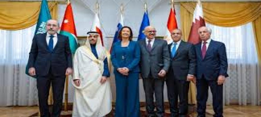 وزراء خارجية مصر والسعودية والأردن والبحرين وقطر يعقدون مباحثات مع نائبة رئيس الوزراء وزيرة خارجية سلوفينيا