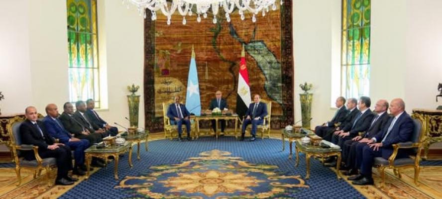 الرئيس السيسى يبحث مع نظيره الصومالى تثبيت السلم والاستقرار فى القرن الأفريقى