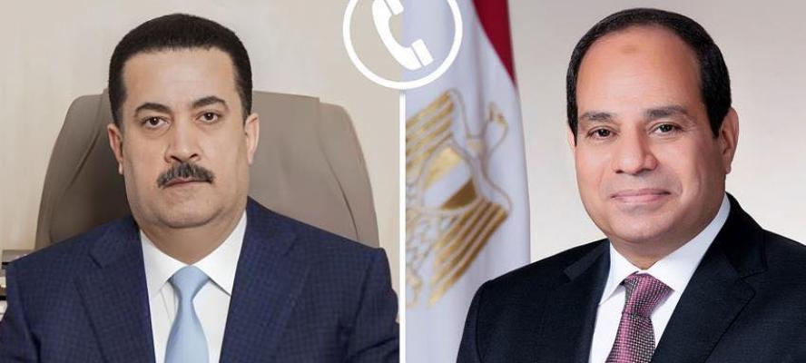 الرئيس السيسي يتلقى اتصالًا هاتفيًا من رئيس وزراء جمهورية العراق