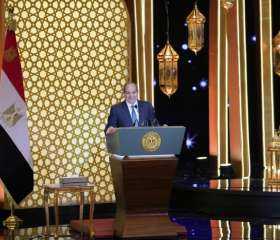 الرئيس السيسى فى ليلة القدر: نبعث رسالة سلام من أرض السلام فى ليلة السلام