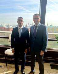 سفير مصر فى روسيا يبحث تعزيز الاستثمارات المشتركة مع قيادات شركة ”سيستيما” الروسية