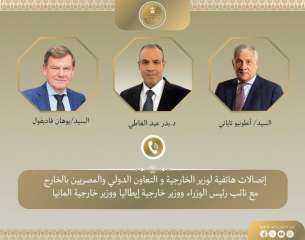 وزير الخارجية يبحث مع وزيرى الخارجية الألماني والإيطالي مستجدات الأوضاع في المنطقة وجهود خفض التصعيد