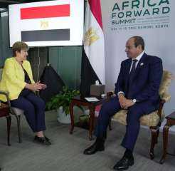 الرئيس السيسي يلتقي المديرة التنفيذية لصندوق النقد الدولي على هامش قمة ”إفريقيا – فرنسا”