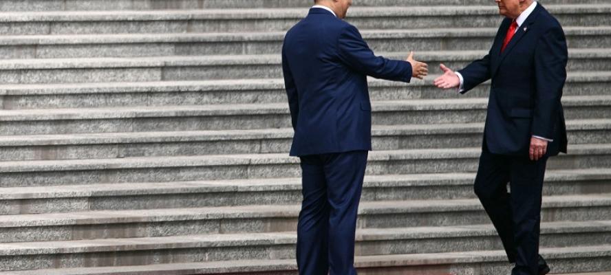 الرئيس الصيني يستقبل نظيره الأمريكي في قاعة الشعب الكبرى