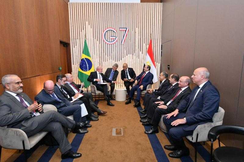 الرئيس السيسي يلتقي نظيره البرازيلي على هامش قمة مجموعة السبع