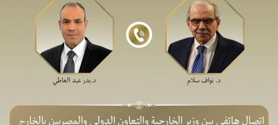 وزير الخارجية يبحث من رئيس الوزراء اللبناني تطورات الأوضاع في لبنان