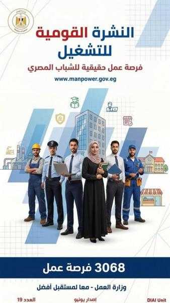 وزير العمل يعلن في نشرة التوظيف الأسبوعية: 3068 فرصة عمل جديدة في 72 شركة خاصة ..