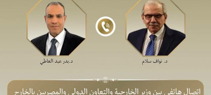 وزير الخارجية يبحث مع رئيس الوزراء اللبناني تطورات الأوضاع في لبنان