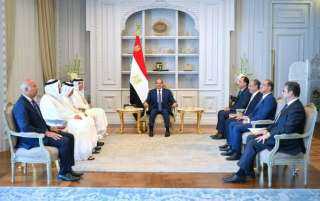 الرئيس السيسى يؤكد التطلع لزيادة الاستثمارات القطرية فى مصر