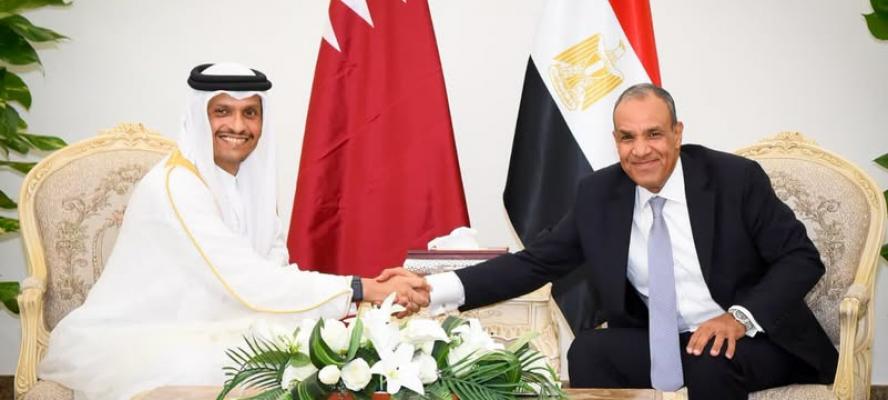 وزير الخارجية يبحث مع رئيس وزراء قطر تطورات ”علم الروم” والعلاقات الثنائية