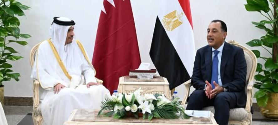 رئيس الوزراء يستقبل نظيره القطري لبحث سبل تعزيز التعاون المشترك في المجالات المختلفة