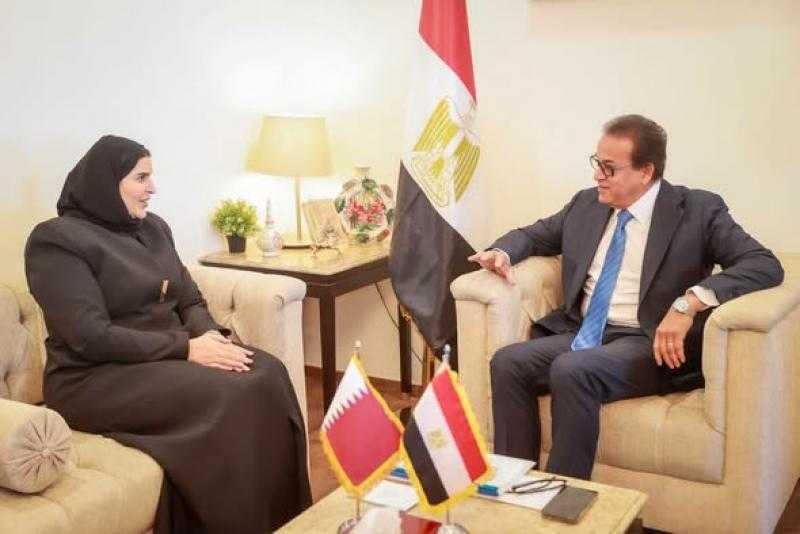 وزير الصحة يستقبل وزيرة التعاون الدولي بدولة قطر لبحث سبل دعم الأشقاء الفلسطينيين وتعزيز التعاون الصحي المشترك