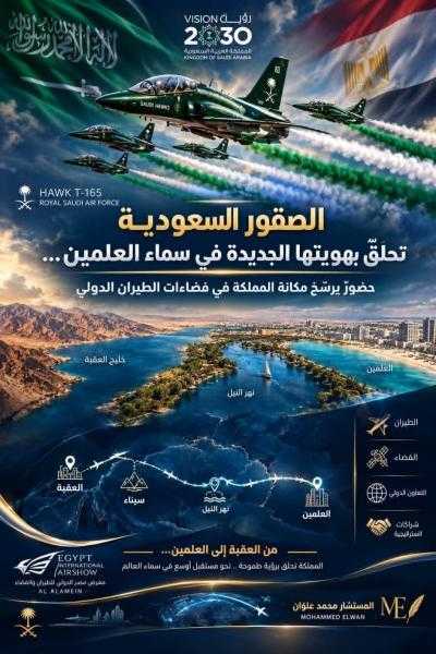 الصقور السعودية تحلّق بهويتها الجديدة في سماء العلمين