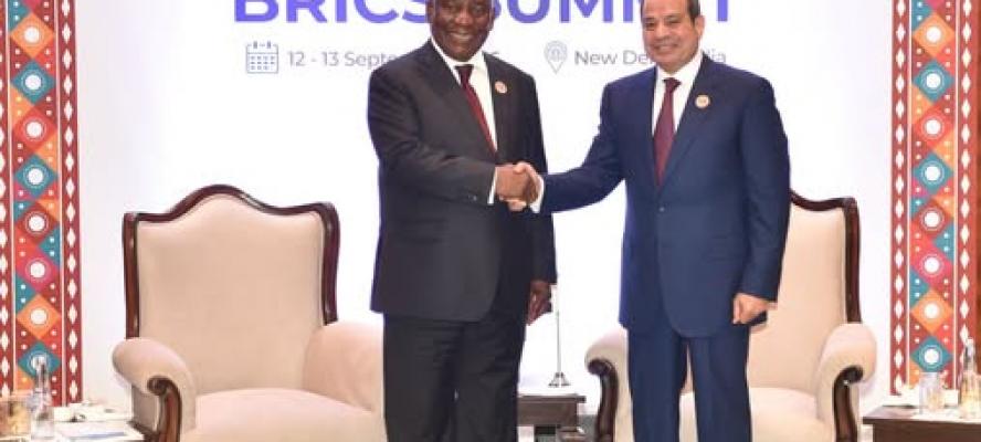 الرئيس السيسى يلتقى نظيره الجنوب أفريقى ويؤكد أهمية مشروعات الربط القارى