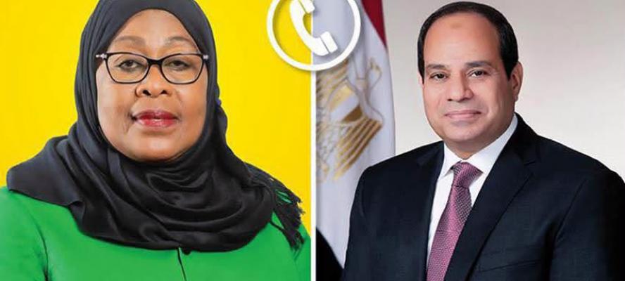 الرئيس السيسى يجرى اتصالا هاتفيا برئيسة تنزانيا ويؤكد دعم مصر للتنمية فى بلادها