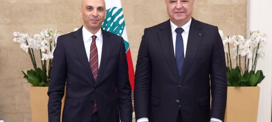 السفير تميم خلاف يقدم أوراق اعتماده إلى فخامة الرئيس جوزاف عون رئيس الجمهورية اللبنانية