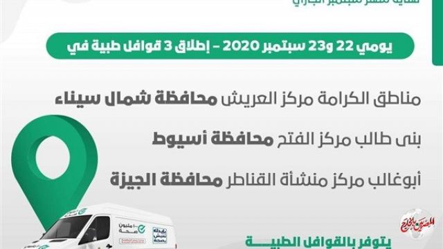 الصحة: إطلاق 3 قوافل طبية بـ 3 محافظات ضمن مبادرة حياة كريمة