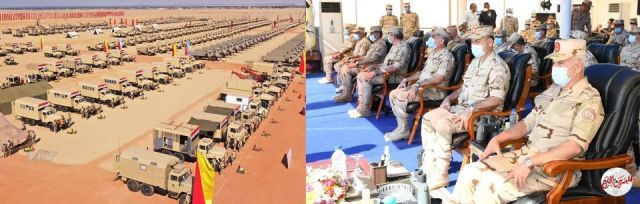 الفريق  محمد فريد يشهد المرحلة الأولى لإجراءات تفتيش الحرب لإحدى تشكيلات الجيش الثالث الميدانى